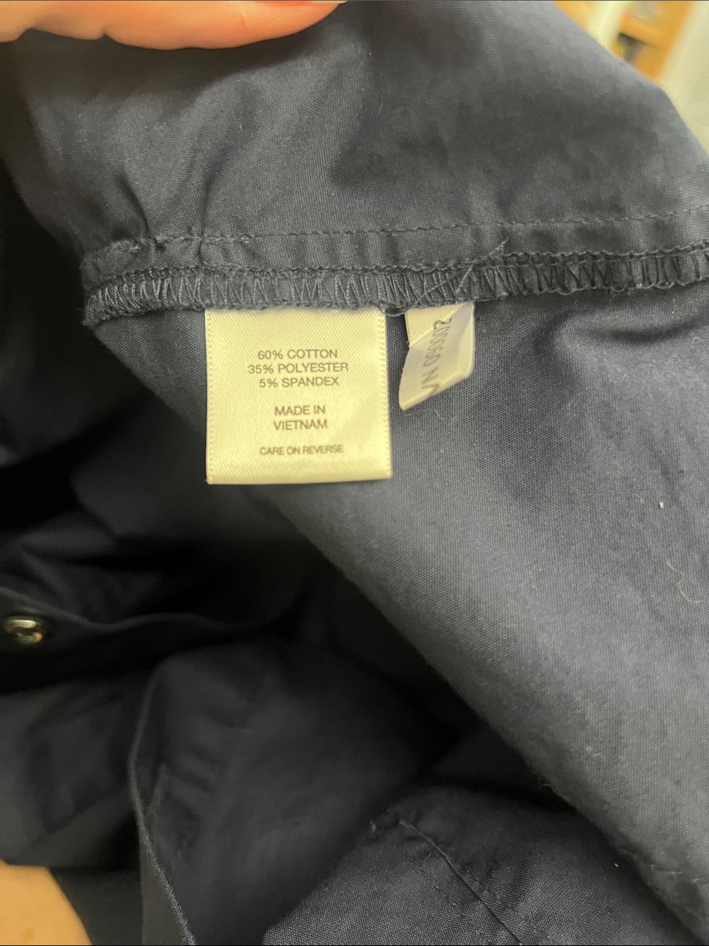 New York & Company Navy Button-Front Women's Blouse - Picture 8 of 8